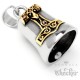 Goldener Thors Hammer Mjölnir auf Biker-Bell Schonenhammer Motorrad Glücksbringer