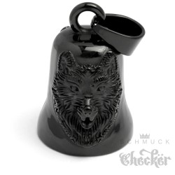 Biker-Bell mit schwarzem Wolf schöner Klang tolle Geschenkidee für Motorradfahrer