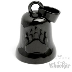Schwarze Bikerbell mit Bärentatze Motorrad Edelstahl Glücksbringer Geschenkidee