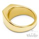 Goldener Herren Ring Solitär Stein Schwarz Onyx für den kleinen Finger Edelstahl