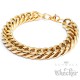 Goldenes Männer-Armband 12mm breites Panzerarmband aus massivem Edelstahl Geschenk