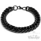 Schwarzes Panzerarmband Männer Armband aus massivem Edelstahl 12mm breit Geschenk