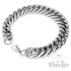 Breites Panzerarmband aus massivem Edelstahl silber poliert Männer-Schmuck Geschenk