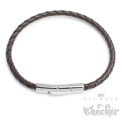 Echt Leder Herren Armband 8mmØ 6mmØ 4mmØ braun geflochten Edelstahl Schließe