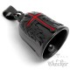 Schwarze Bikerbell mit rotem Kreuz und Flügel Glücksbringer Geschenkidee für Biker