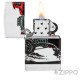 Weißes Feuerzeug mit rotem Cartoon Hot Rod Auto Benzinfeuerzeug Premium Zippo