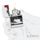 Weißes Feuerzeug mit rotem Cartoon Hot Rod Auto Benzinfeuerzeug Premium Zippo