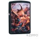Schwarzes Feuerzeug mit rotem Feuerdrachen Zippo Drache Sturmfeuerzeug Made in USA