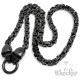 Schwarze Totenkopf Königskette mit Ringverschluss aus Edelstahl Black Rockerschmuck