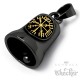 Schwarze Bikerbell mit goldenem Vegvisir Runenkompass Edelstahl Glücksglöckchen