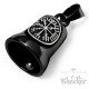 silbernem Vegvisir auf schwarzer Bikerbell mit Runenkompass Motorrad Glücksbringer