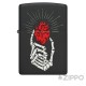 Schwarzes Zippo mit Skeletthand, die ein rotes Herz hält Sturmfeuerzeug Geschenk