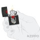 Schwarzes Zippo mit Skeletthand, die ein rotes Herz hält Sturmfeuerzeug Geschenk