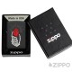 Schwarzes Zippo mit Skeletthand, die ein rotes Herz hält Sturmfeuerzeug Geschenk