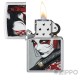 Entschlossene Samurai Kriegerin mit Katana Original Zippo Feuerzeug Geschenidee