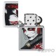Entschlossene Samurai Kriegerin mit Katana Original Zippo Feuerzeug Geschenidee