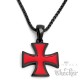 Schwarzes Eisernes Kreuz aus 316L Edelstahl Biker Ketten-Anhänger mit Halskette