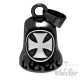 Eisernes Kreuz silberfarben auf schwarzder Edelstahl Bikerbell MOtorrad Geschenk