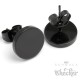 Schwarze runde Ohrstecker blanko mit Gravur Herren Ohrringe aus 316L Edelstahl