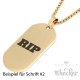 Goldenes DogTag mit Wunschgravur und Halskette Herren Anhänger Gravurplatte gold