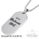 DogTag mit individueller Gravur und Halskette 316L Edelstahl Männer Anhänger silber