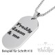 DogTag mit individueller Gravur und Halskette 316L Edelstahl Männer Anhänger silber