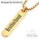 Ketten-Anhänger mit eigenem Namen, Datum oder Spruch Edelstahl vergoldet Geschenk