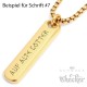 Ketten-Anhänger mit eigenem Namen, Datum oder Spruch Edelstahl vergoldet Geschenk