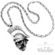 XL Edelstahl Anhänger Totenkopf Römer Centurio Gladiator 60cm Königskette Biker