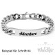 Panzerarmband mit individueller Gravur Edelstahl Herren Armband silber + Verlängerung