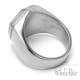 Siegelring mit individueller Wunsch-Gravurin Schild-Form 316L Edelstahl silber matt