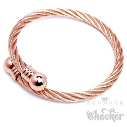 Flexibler Stahlseil Armreif aus Edelstahl roségold Damen Herren Geschenk