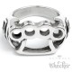 Schlagring Herren Ring Massiv Edelstahl Totenkopf Skull silber Outlaw Bikerring