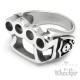 Schlagring Herren Ring Massiv Edelstahl Totenkopf Skull silber Outlaw Bikerring