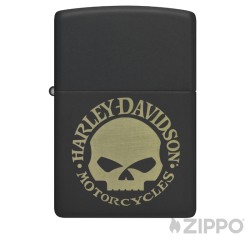 Harley-Davidson Totenkopf Feuerzeug schwarz H-D Benzinfeuerzeug Original Zippo