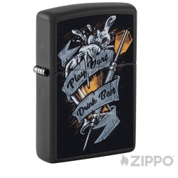 Play Dart Drink Beer Dartsspieler Feuerzeug schwarz original Zippo Männer Geschenk