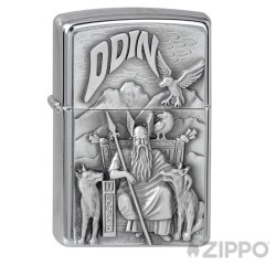 Zippo mit Göttervater Odin auf seinem Thron mit Wölfen und Raben Feuerzeug Geschenk