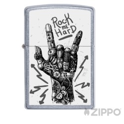 Heavy Metal Hand "Rock me Hard" Zippo Sturmfeuerzeug Festival Männer Geschenkidee