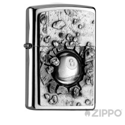 Billard-Spieler Geschenk original Zippo Benzinfeuerzeug mit 8-Ball 3D-Emblem