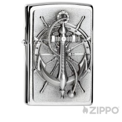 Nautisches Zippo mit Anker und Steuerrad hochwertiges 3D-Emblem Sturmfeuerzeug