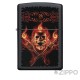 Brennender Skull Zippo Schwarz mit Metal Hand Flammen Sturmfeuerzeug Made in USA