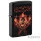 Brennender Skull Zippo Schwarz mit Metal Hand Flammen Sturmfeuerzeug Made in USA