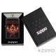 Brennender Skull Zippo Schwarz mit Metal Hand Flammen Sturmfeuerzeug Made in USA