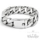 XL Panzerarmband mir coolem Matt-Poliert-Detail breit Biker-Armband aus Edelstahl