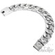 XL Panzerarmband mir coolem Matt-Poliert-Detail breit Biker-Armband aus Edelstahl
