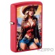 Zippo rot mit Cowgirl Pin-up Western Sturmfeuerzeug Männer Geschenkidee Made in USA