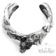 XXL Edelstahl Herren Armreif Armband asiatischer Drache Armspange silber Biker