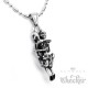 Edelstahl Ketten Anhänger silber 2 Skelette Sex Schädel Totenkopf + 60cm Kette