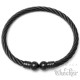 Edelstahl Armreif Damen Herren silber Stahlseil flexibel Geschenk