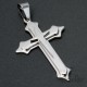 Herren Edelstahl Halskette Kreuz Anhänger silber + 60cm Königskette für Männer